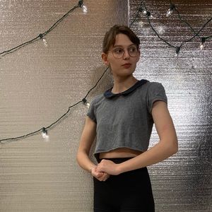 Cutesy Collared Crop Top